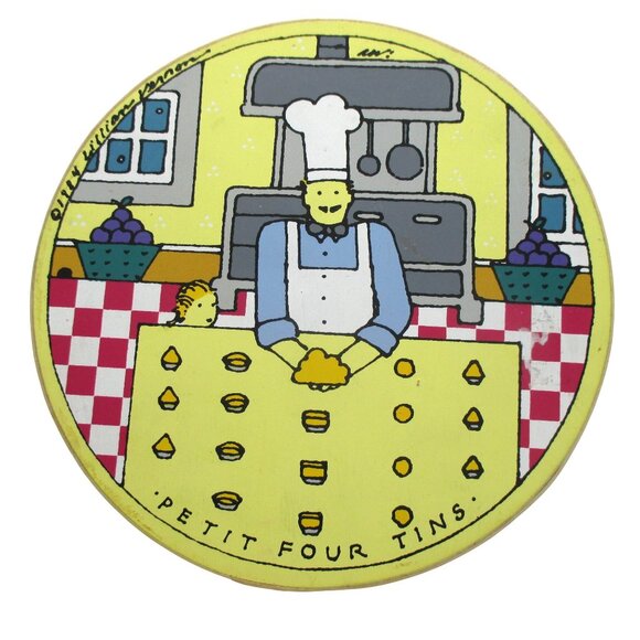 Vintage 1984 Lillian Vernon Petit Four Tins Set With Decorative Box 12 Metal Set - Picture 4 of 7